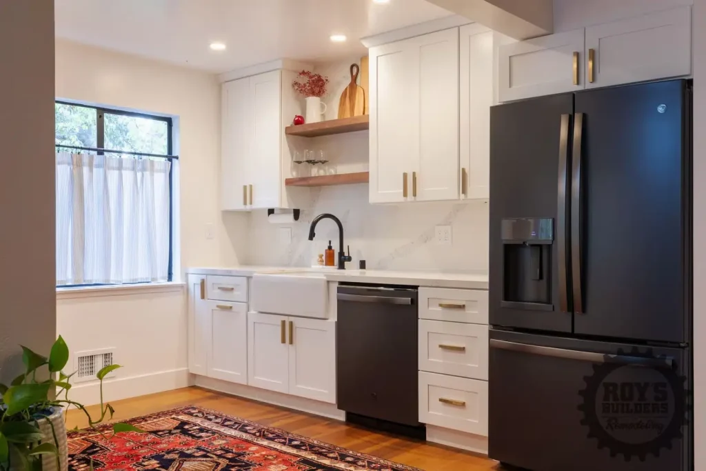 Roy's Builders and Remodeling modern white kitchen renovation