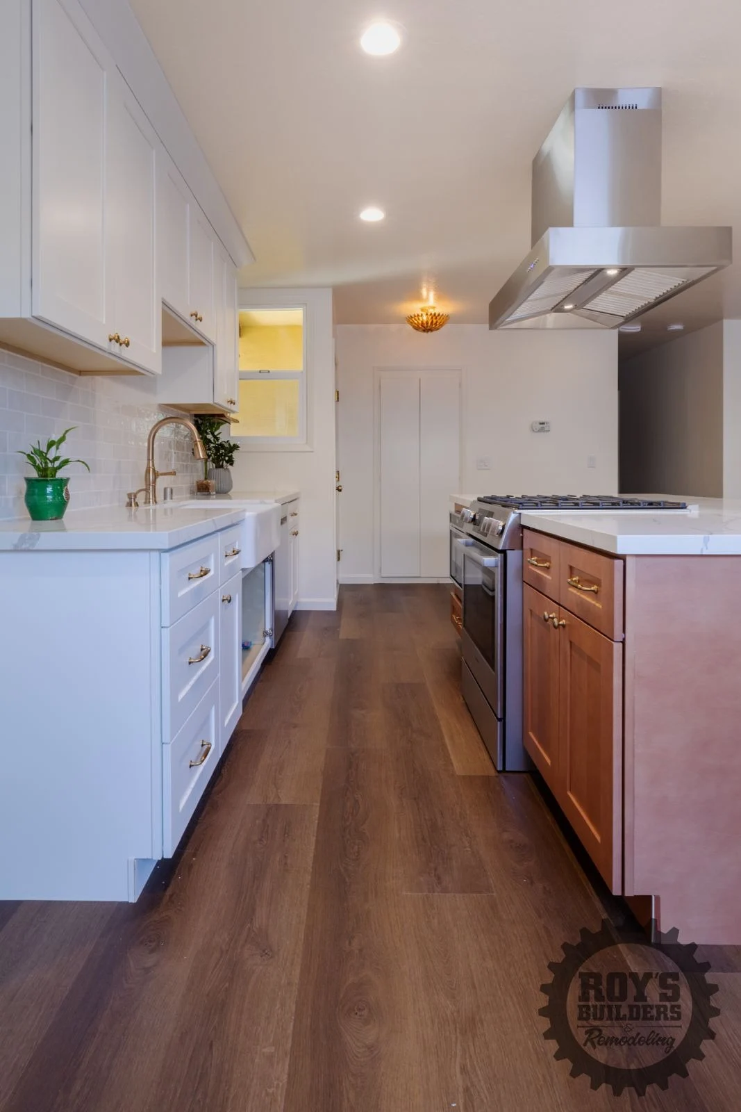 Bright Galley Kitchen- Roy's Builders