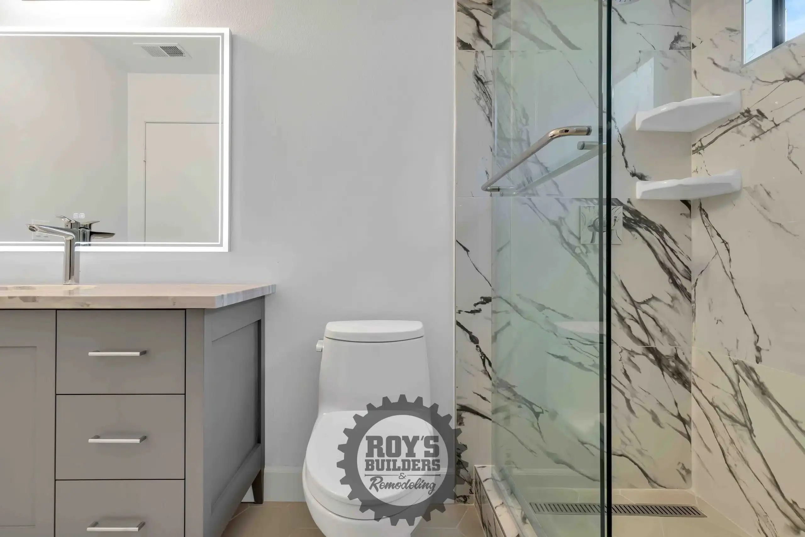 Contemporary Bathroom Remodel- Roy's Builders