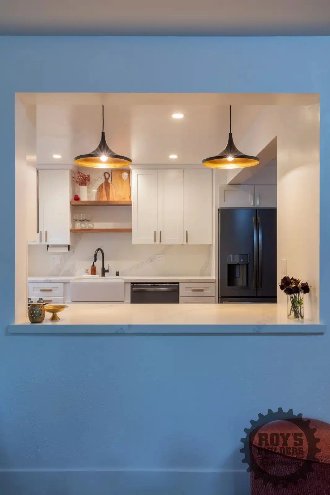 Elegant Kitchen Remodel with White Cabinetry- Roy's Builders