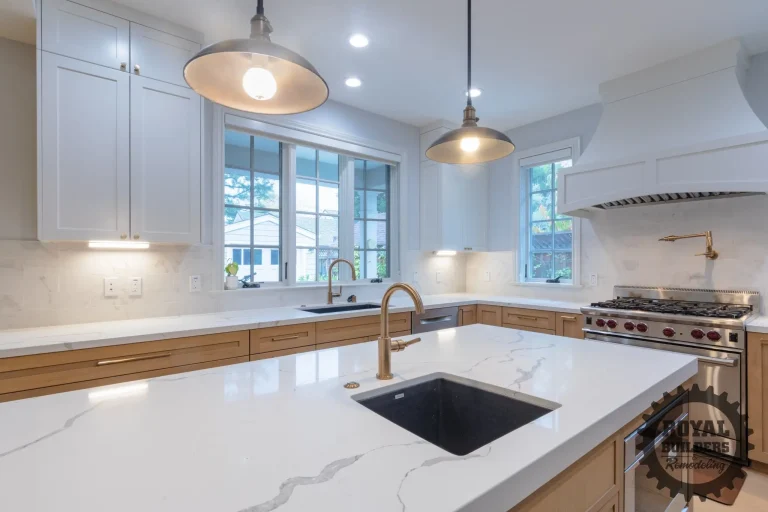Elegant Kitchen With Brass Fixtures