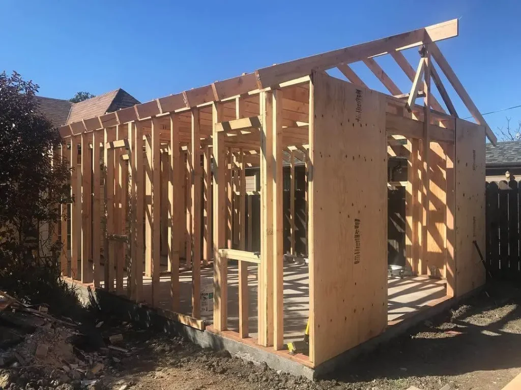 In-Progress Room Addition Framing- Roy's Builders