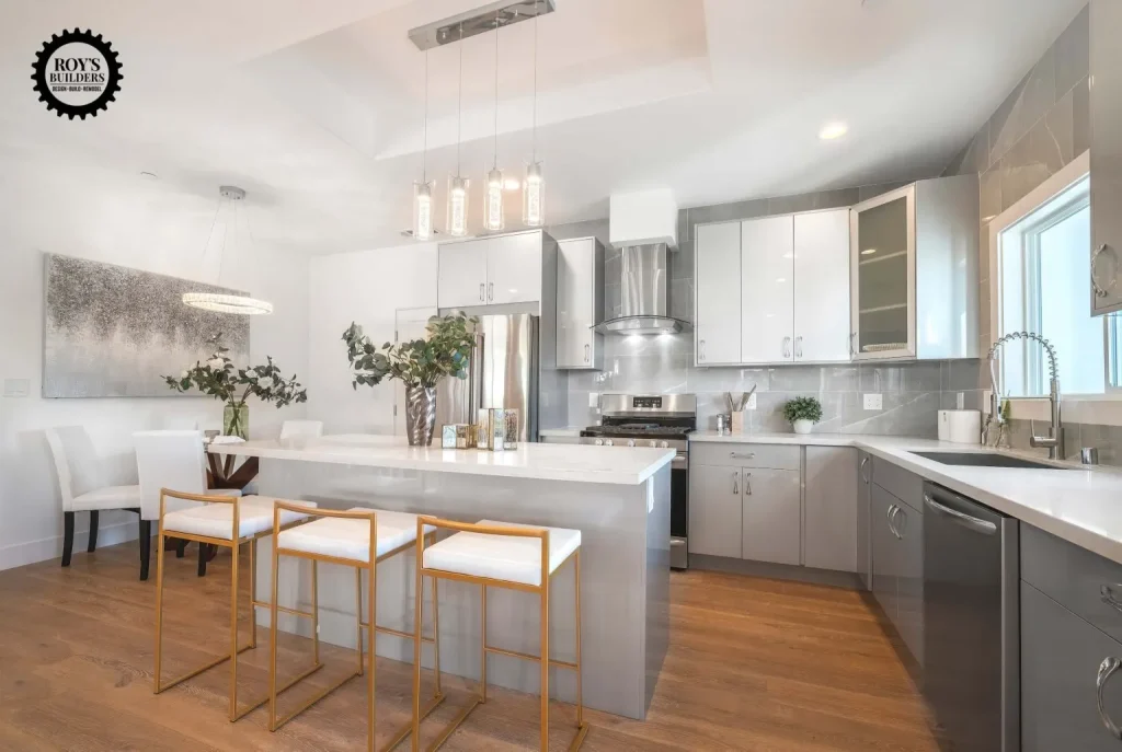 Modern Kitchen Remodel with Island- Roy's Builders