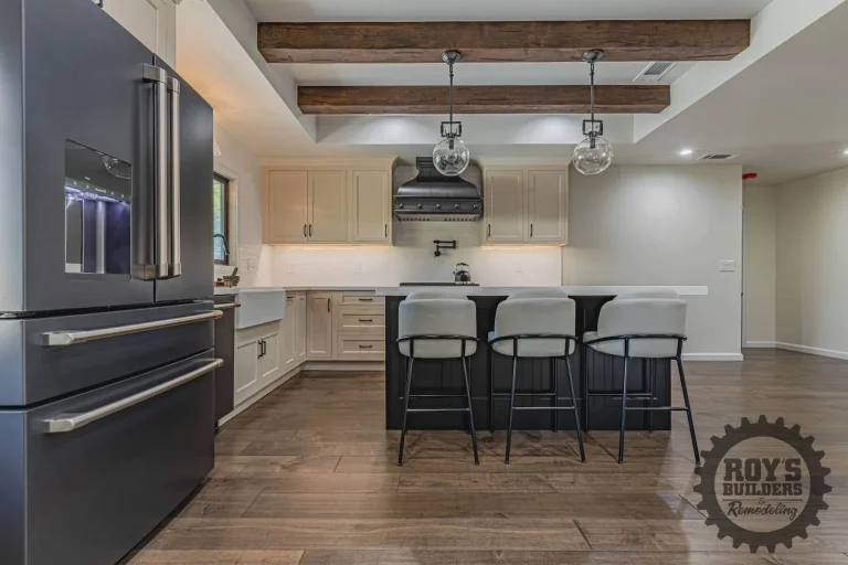 Rustic Modern Kitchen With Beams