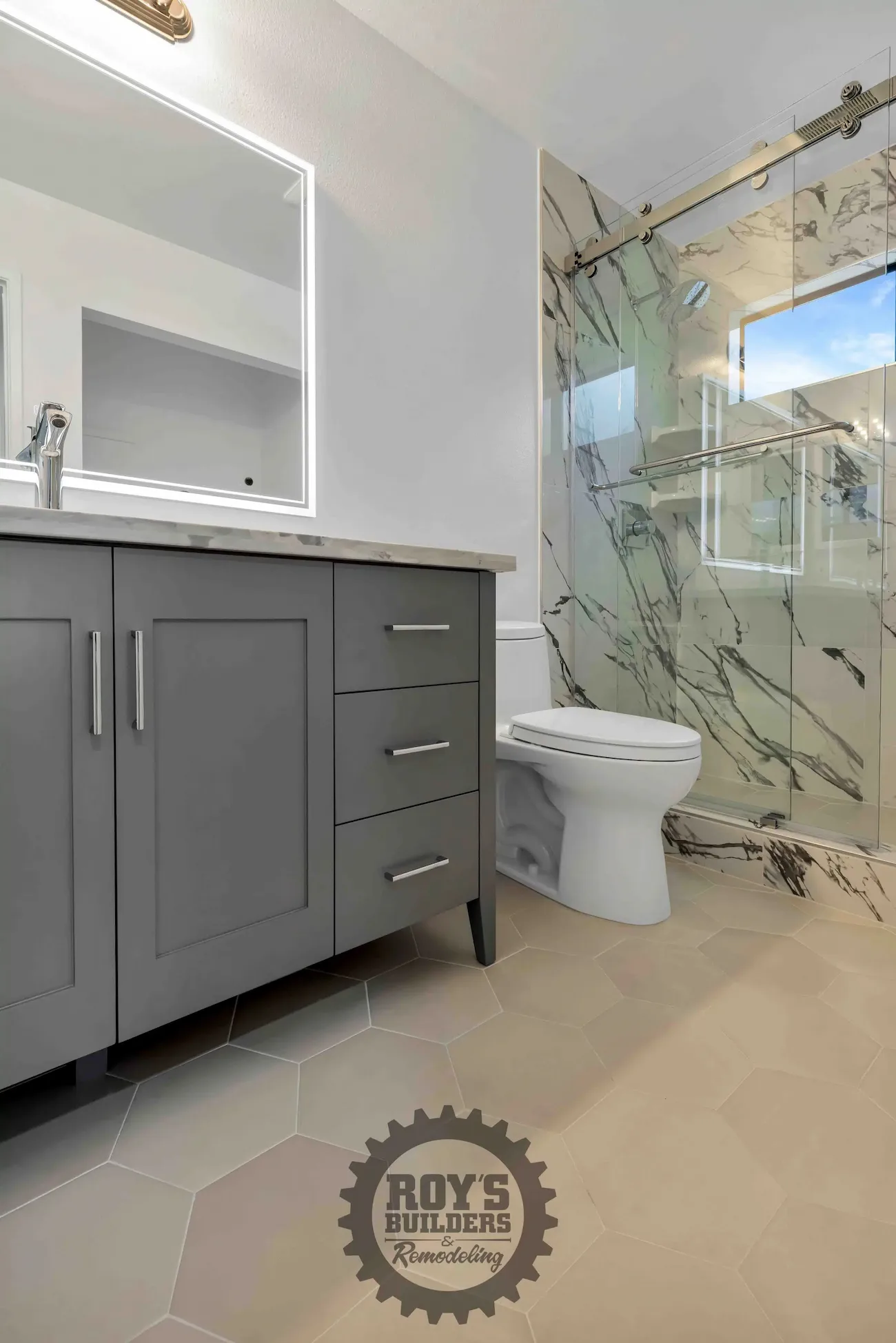 Sleek Bathroom Remodel- Roy's Builders