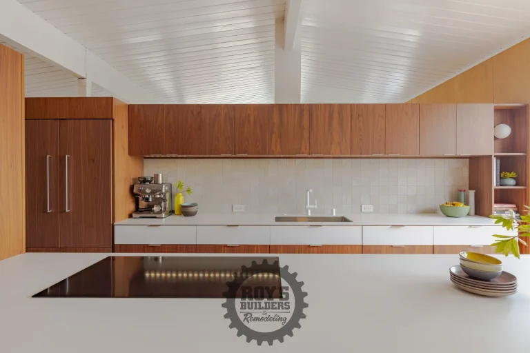 Sleek Walnut Kitchen With Induction Cooktop