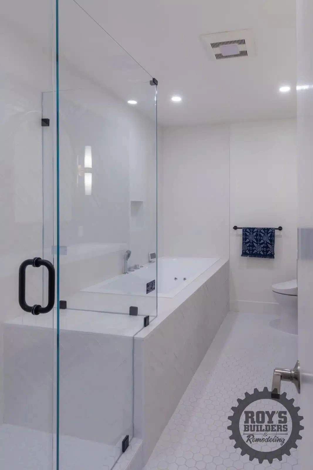 Stylish Bathroom Renovation with Freestanding Tub- Roy's Builders