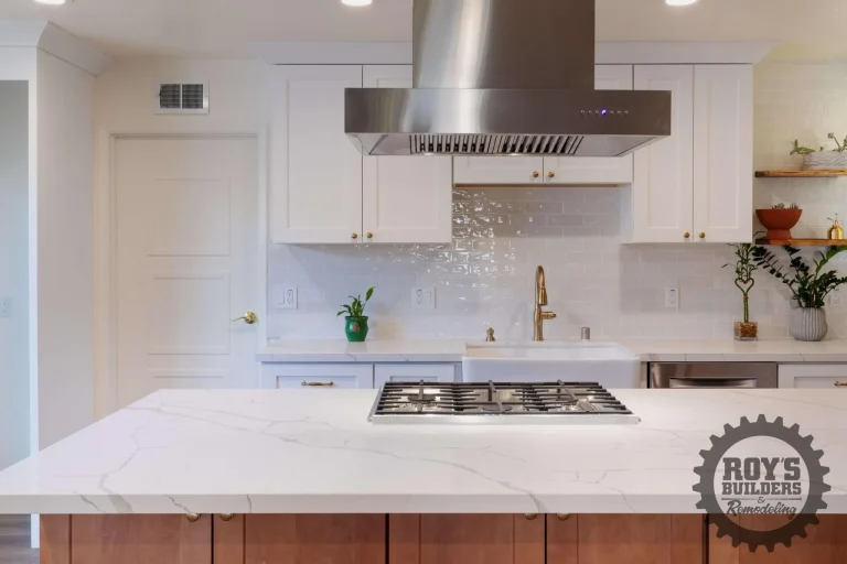 White Kitchen With Brass Accents
