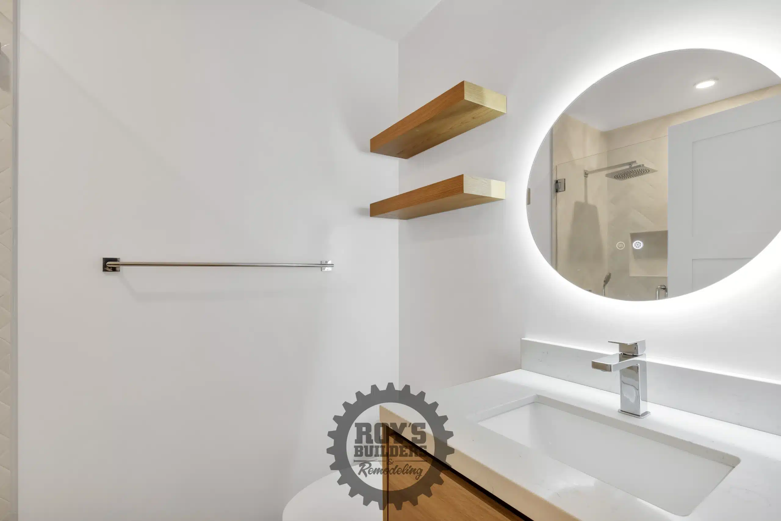Clean Lines, Warm Tones: A Palo Alto Bathroom Oasis