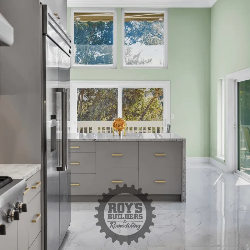 Elegant kitchen with marble countertop