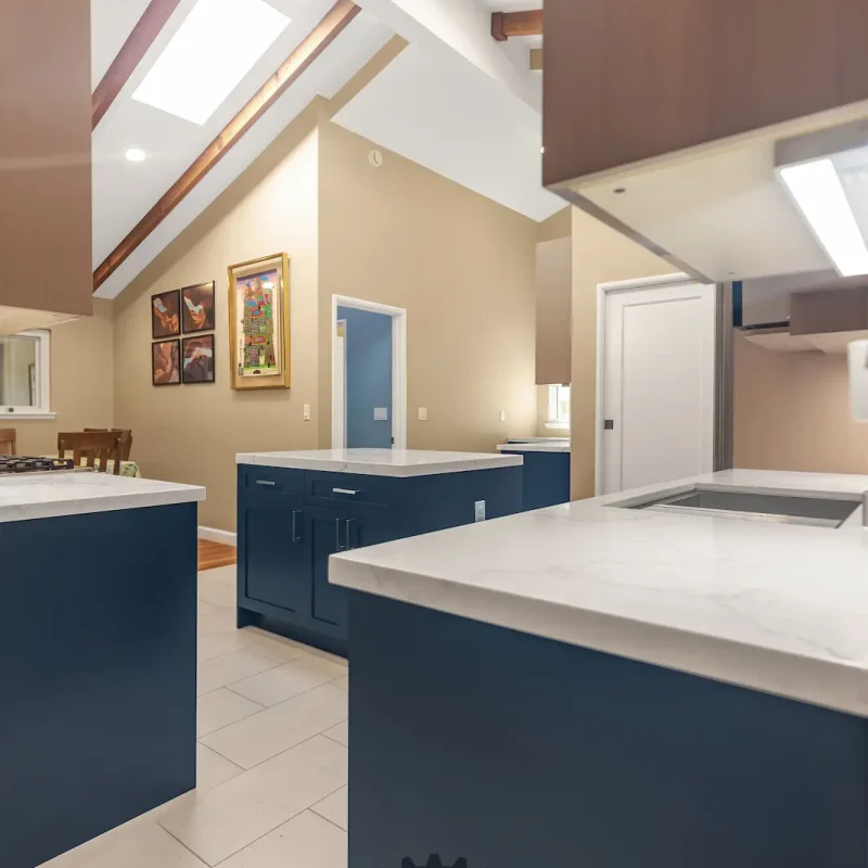Minimalist kitchen layout with light cabinets