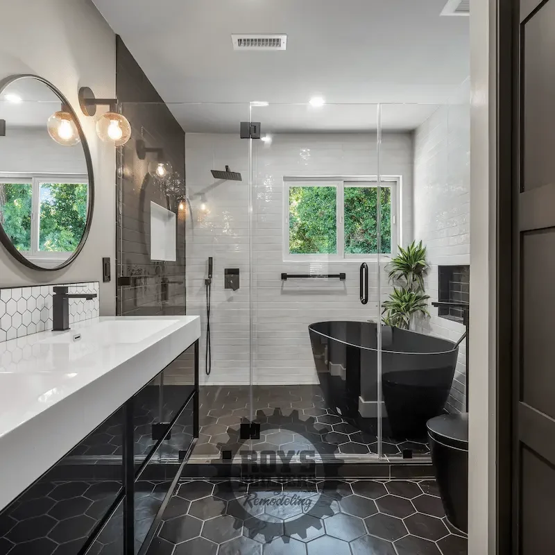 Stylish bathroom remodel with luxury finishes