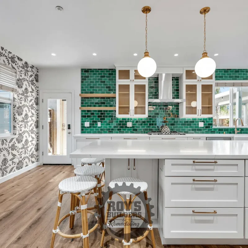 Bright open-plan kitchen space