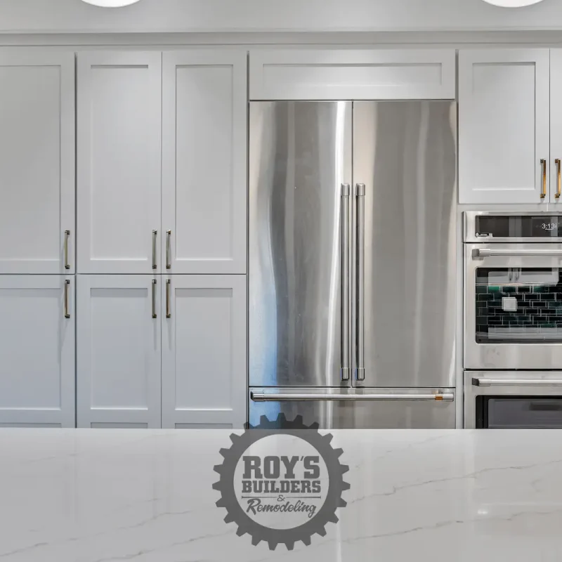 Modern white kitchen with island