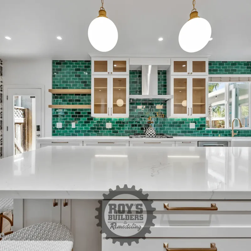 Sleek countertop and modern appliances