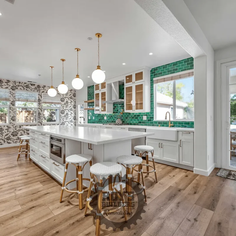 Sleek countertop and modern appliances