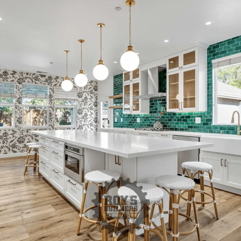Wide view of remodeled kitchen
